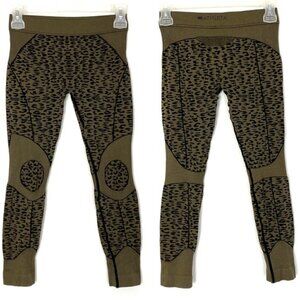 Athleta Leopard Cheetah Animal Print Leggings Pants Tights Made in Italy